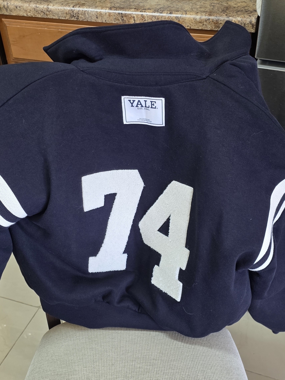 Zara Navy Quilted Jacket with Yale Blue Tag